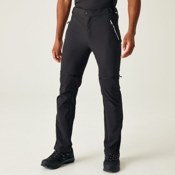 Men Zip Off Walking Trousers Black Ash