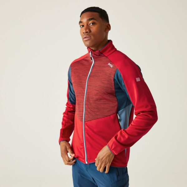 Men Full Zip Jacket Danger Red Moonlight Denim Coronet Blue