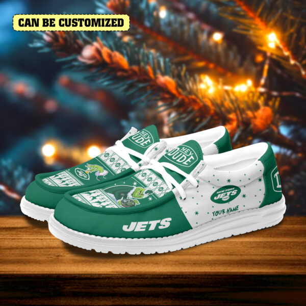 Tubopro New York Jets & The Grinch Personalized Hey Dude Shoes For Men - Image 3