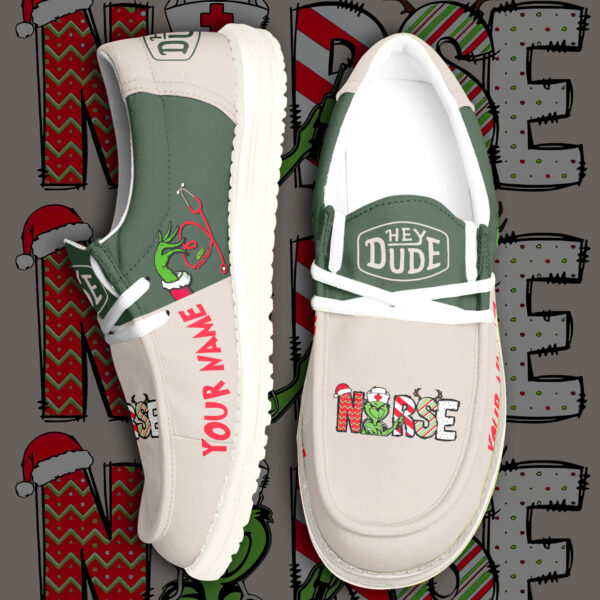Tubopro The Grinch Nurse Personalized Hey Dude Shoes For Men And Women