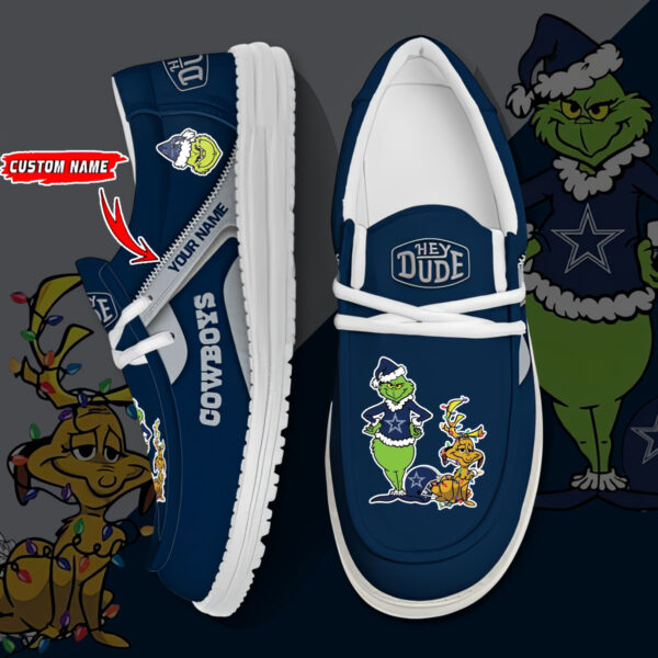 Tubopro Dallas Cowboy And Grinch Personalized Hey Dude Shoes For Men And Women