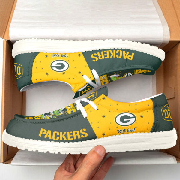 Tubopro The Grinch & Green Bay Packers Personalized Hey Dude Shoes For Men And Women - Image 2