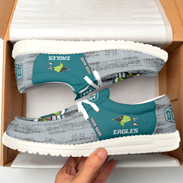 Tubopro The Grinch & Philadelphia Eagles Personalized Hey Dude Shoes For Men And Women - Image 2