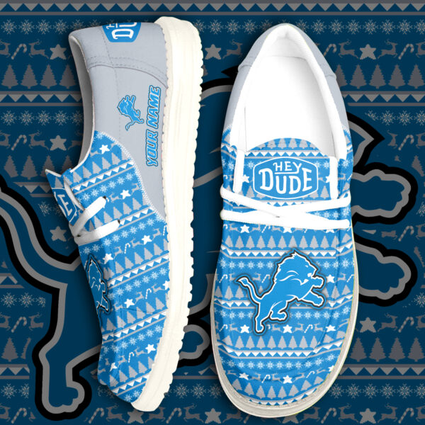 Tubopro Detroit Lions Christmas Personalized Hey Dude Shoes For Men And Women