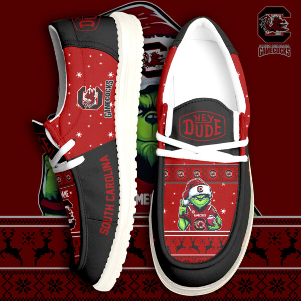 Tubopro The Grinch & South Carolina Gamecocks Personalized Hey Dude Shoes For Men And Women