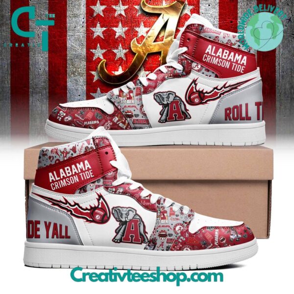 Tubopro Alabama Crimson Tide AJ1 High Sneakers Shoes For Men And Women