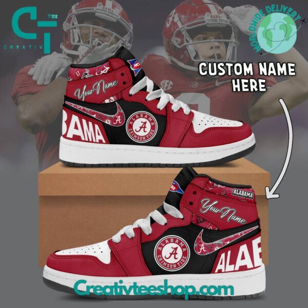 Tubopro Alabama Crimson Tide AJ1 High Sneakers Shoes For Men And Women
