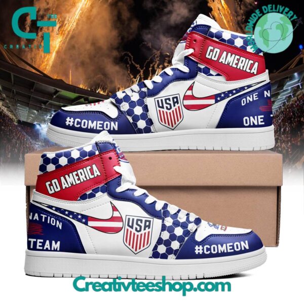 Tubopro America Soccer Team AJ1 High Sneakers Shoes For Men And Women