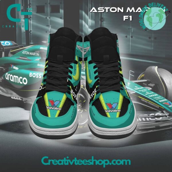 Tubopro Aston Martin F1 AJ1 High Sneakers Shoes For Men And Women - Image 3