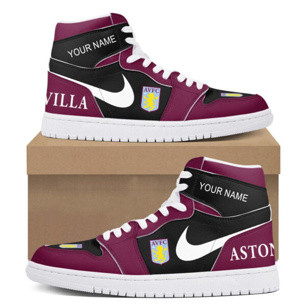 Tubopro Aston Villa AJ1 High Sneakers Shoes For Men And Women - Image 2