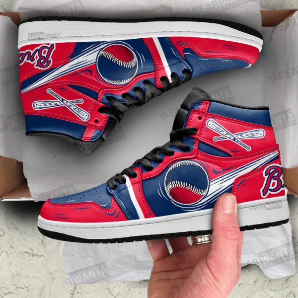 Tubopro Atlanta Braves AJ1 High Sneakers Shoes For Men And Women - Image 2