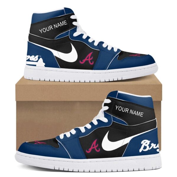 Tubopro Atlanta Braves AJ1 High Sneakers Shoes For Men And Women - Image 2