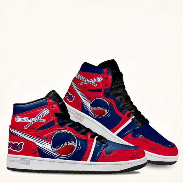 Tubopro Atlanta Braves AJ1 High Sneakers Shoes For Men And Women - Image 3