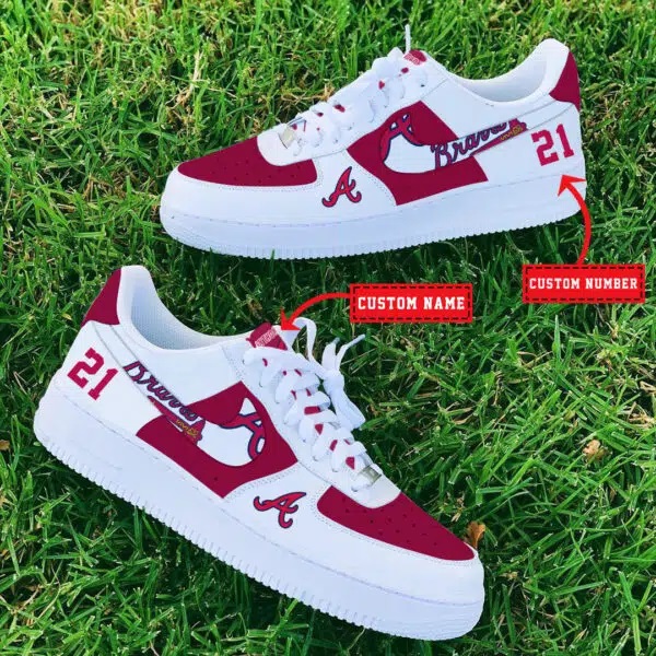 Tubopro Atlanta Braves MLB Air Low-Top Sneakers Shoes For Men And Women