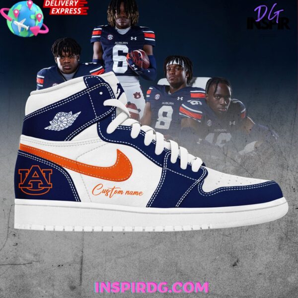Tubopro Auburn Tigers AJ1 High Sneakers Shoes For Men And Women - Image 2