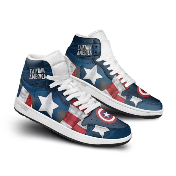 Tubopro Avenger Captain America AJ1 High Sneakers Shoes For Men And Women - Image 2