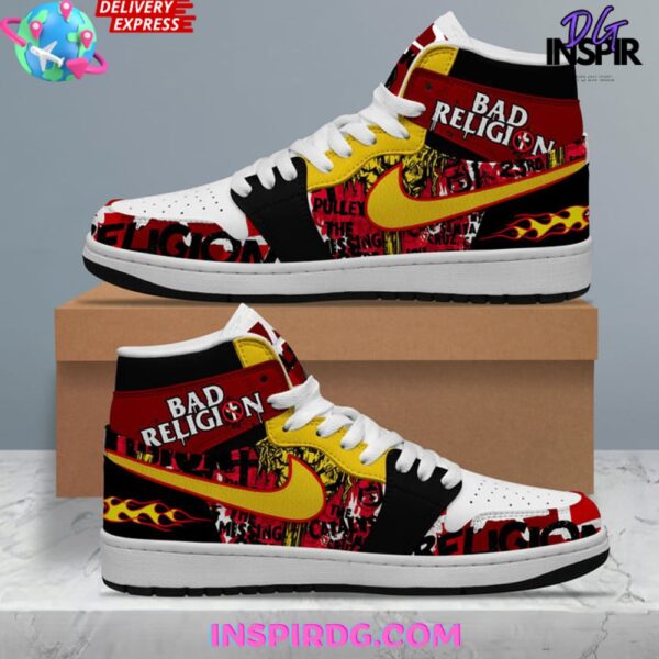 Tubopro Bad Religion AJ1 High Sneakers Shoes For Men And Women - Image 2