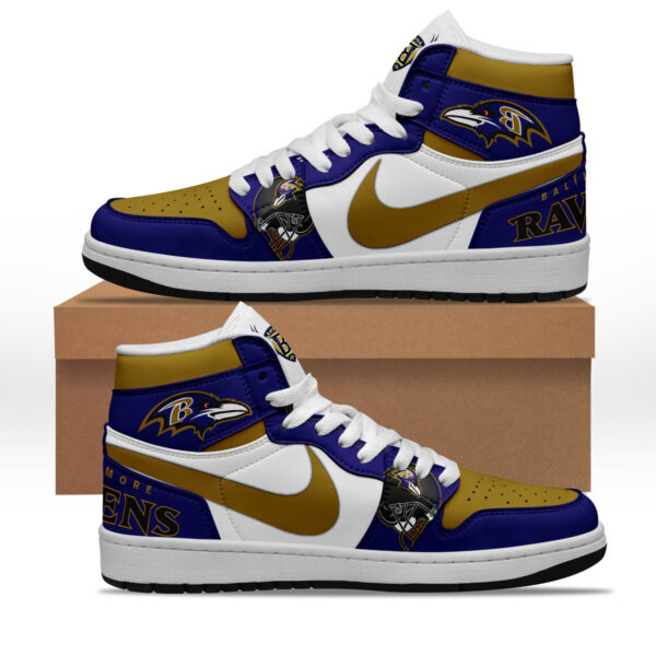Tubopro Baltimore Ravens AJ1 High Sneakers Shoes For Men And Women