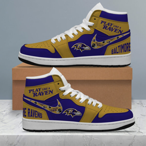 Tubopro Baltimore Ravens AJ1 High Sneakers Shoes For Men And Women