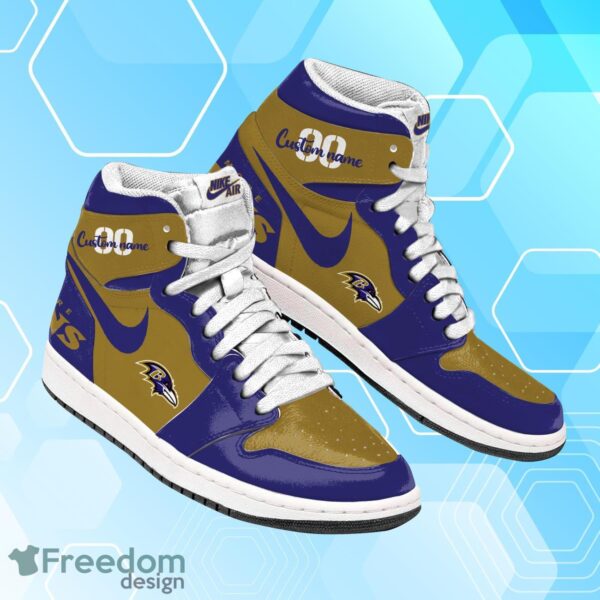 Tubopro Baltimore Ravens AJ1 High Sneakers Shoes For Men And Women - Image 2