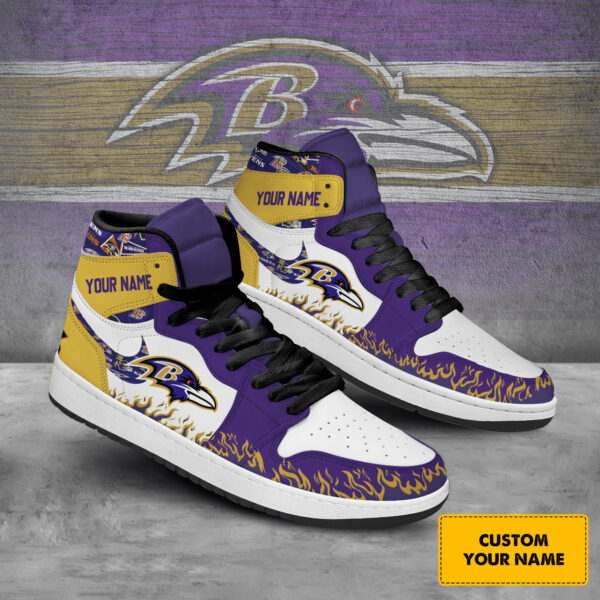 Tubopro Baltimore Ravens AJ1 High Sneakers Shoes For Men And Women