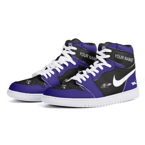 Tubopro Baltimore Ravens AJ1 High Sneakers Shoes For Men And Women