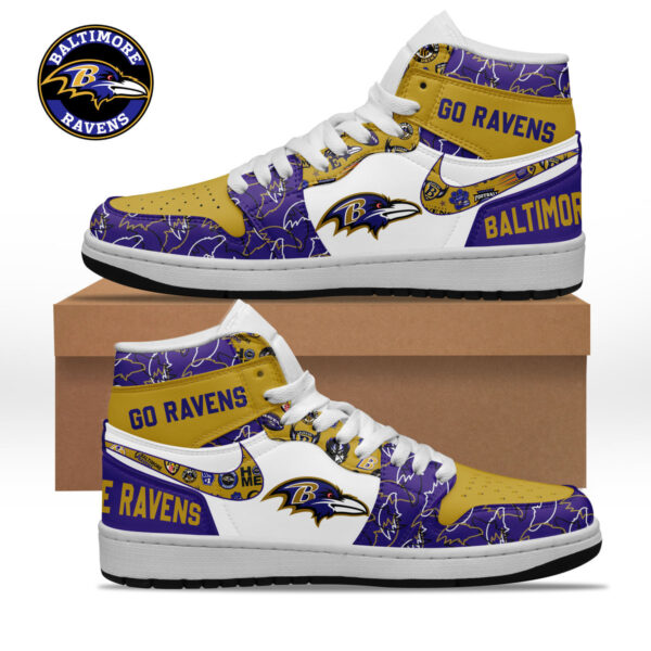 Tubopro Baltimore Ravens AJ1 High Sneakers Shoes For Men And Women