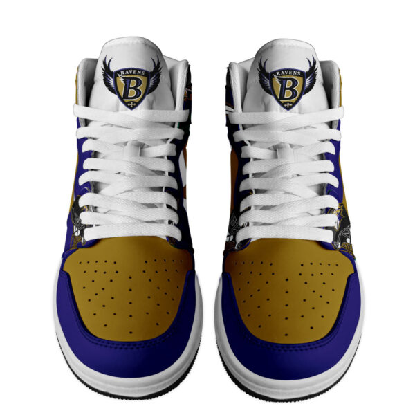 Tubopro Baltimore Ravens AJ1 High Sneakers Shoes For Men And Women - Image 2