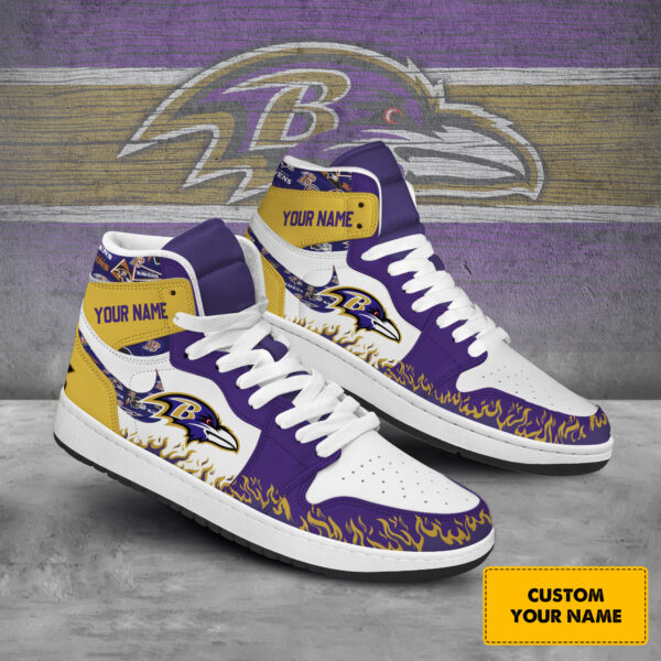 Tubopro Baltimore Ravens AJ1 High Sneakers Shoes For Men And Women