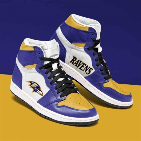 Tubopro Baltimore Ravens AJ1 High Sneakers Shoes For Men And Women