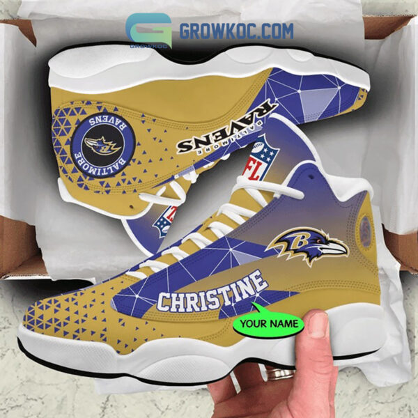 Tubopro Baltimore Ravens AJ13 Sneakers Shoes For Men And Women - Image 2