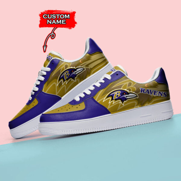 Tubopro Baltimore Ravens NFL Air Low-Top Sneakers Shoes For Men And Women - Image 3