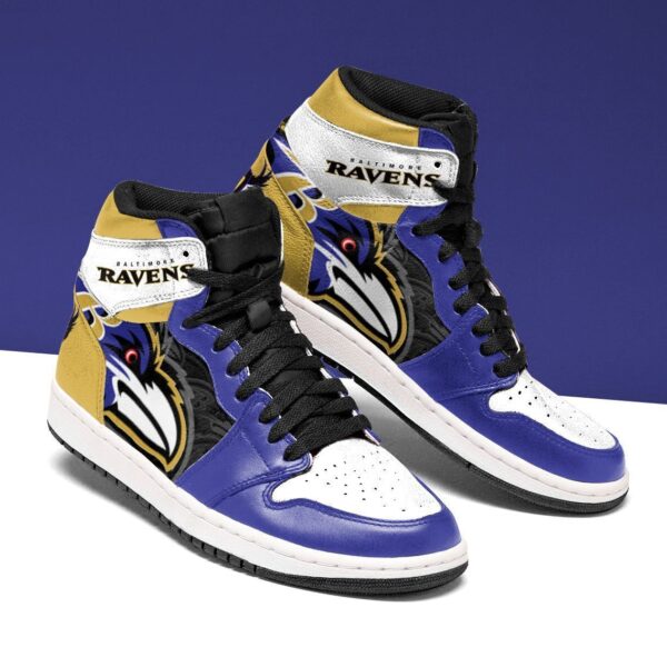 Tubopro Baltimore Ravens NFL AJ1 High Sneakers Shoes For Men And Women