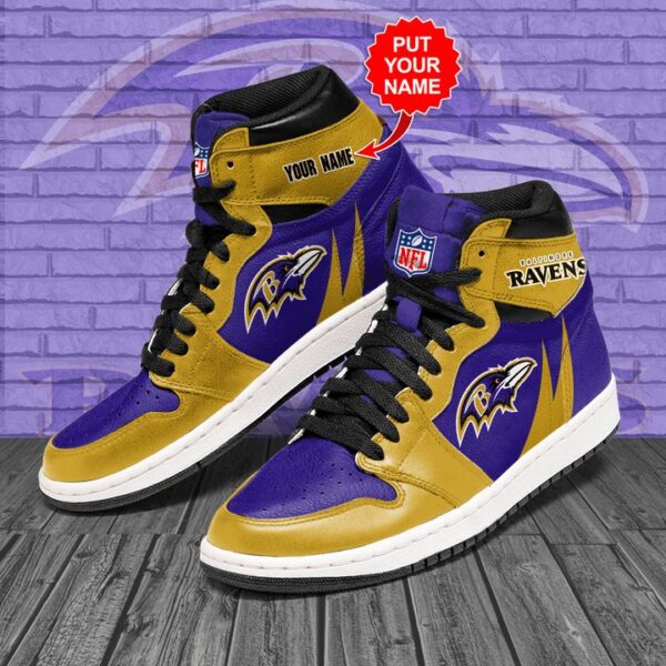 Tubopro Baltimore Ravens NFL AJ1 High Sneakers Shoes For Men And Women - Image 2