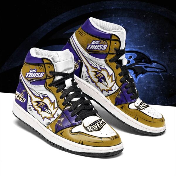 Tubopro Baltimore Ravens NFL AJ1 High Sneakers Shoes For Men And Women
