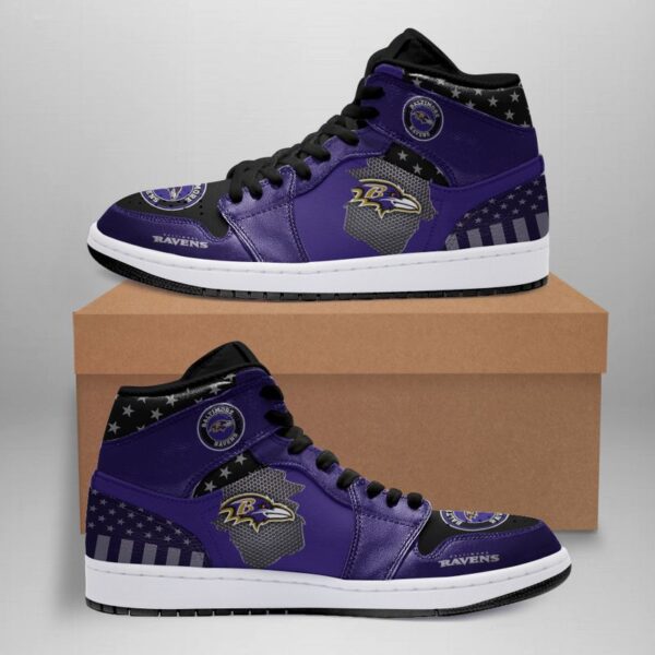 Tubopro Baltimore Ravens NFL AJ1 High Sneakers Shoes For Men And Women