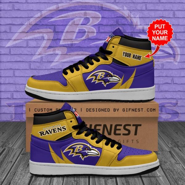 Tubopro Baltimore Ravens NFL AJ1 High Sneakers Shoes For Men And Women