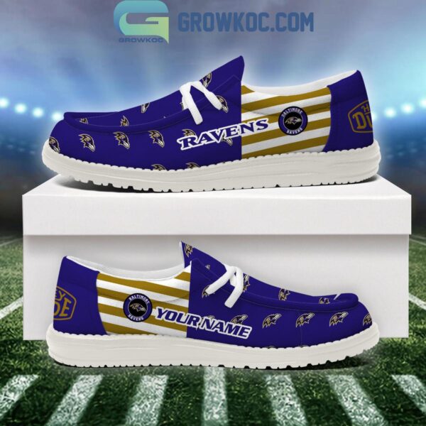 Tubopro Baltimore Ravens Personalized Hey Dude Shoes For Men And Women - Image 2