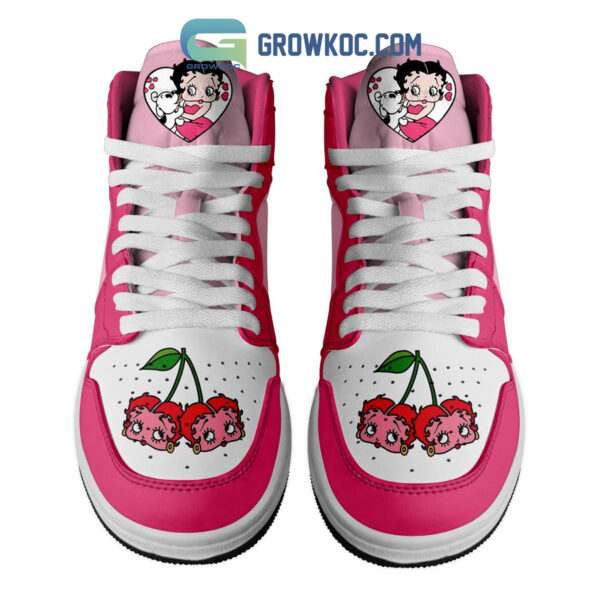Tubopro Betty Boop AJ1 High Sneakers Shoes For Men And Women - Image 2