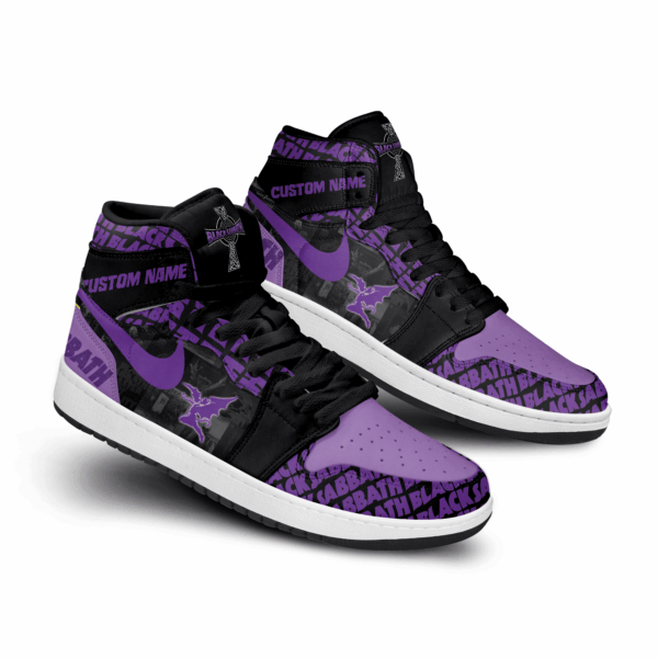 Tubopro Black Sabbath AJ1 High Sneakers Shoes For Men And Women - Image 2