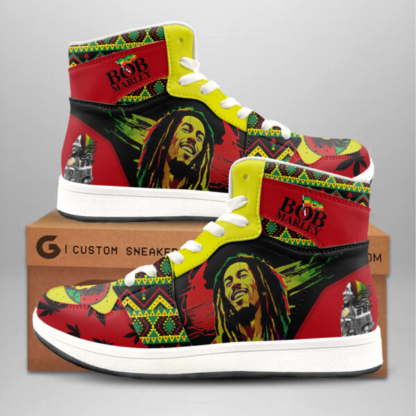 Tubopro Bob Marley AJ1 High Sneakers Shoes For Men And Women