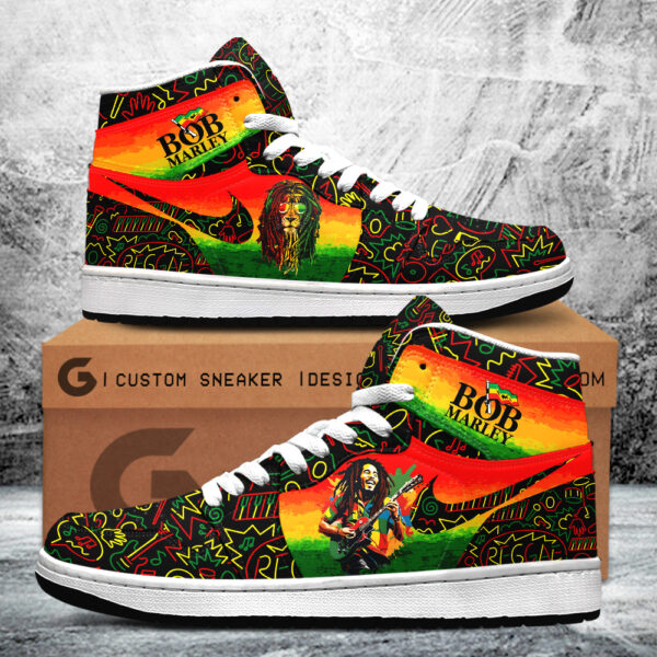 Tubopro Bob Marley AJ1 High Sneakers Shoes For Men And Women