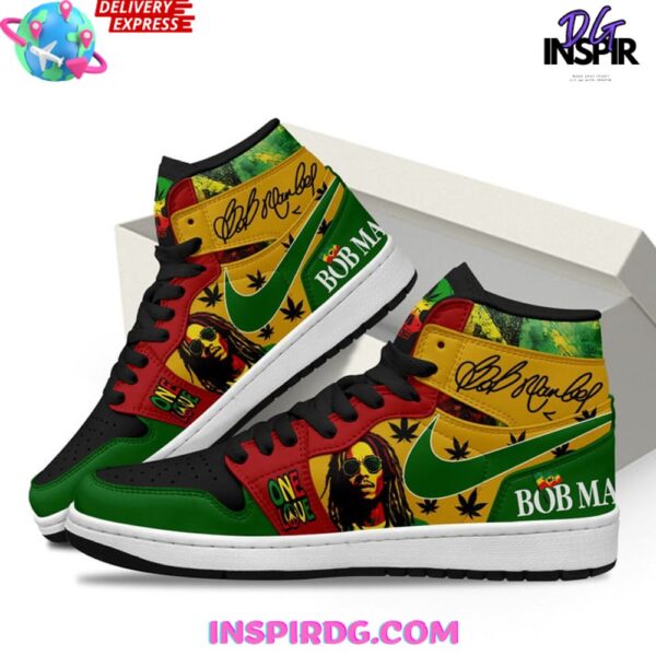 Tubopro Bob Marley AJ1 High Sneakers Shoes For Men And Women - Image 2