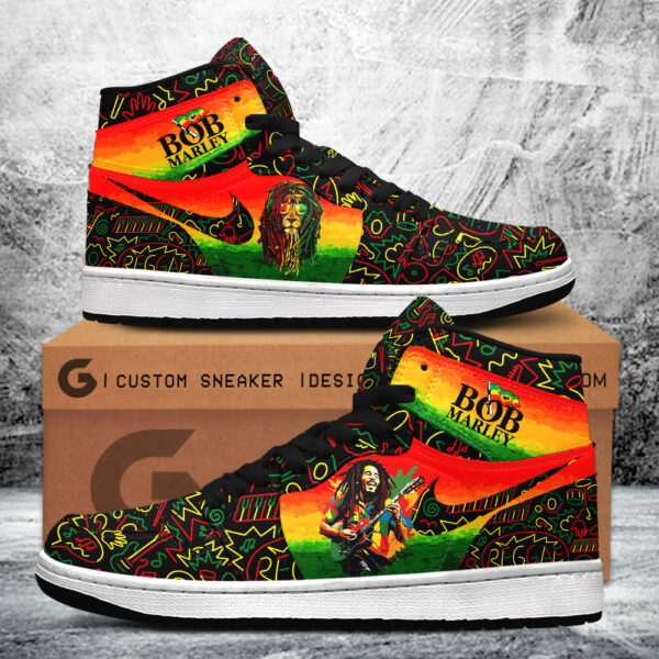 Tubopro Bob Marley AJ1 High Sneakers Shoes For Men And Women