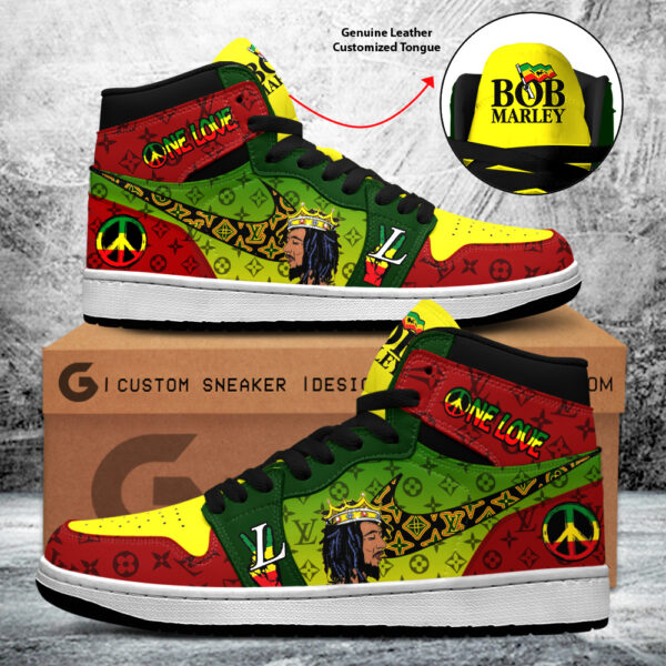 Tubopro Bob Marley AJ1 High Sneakers Shoes For Men And Women