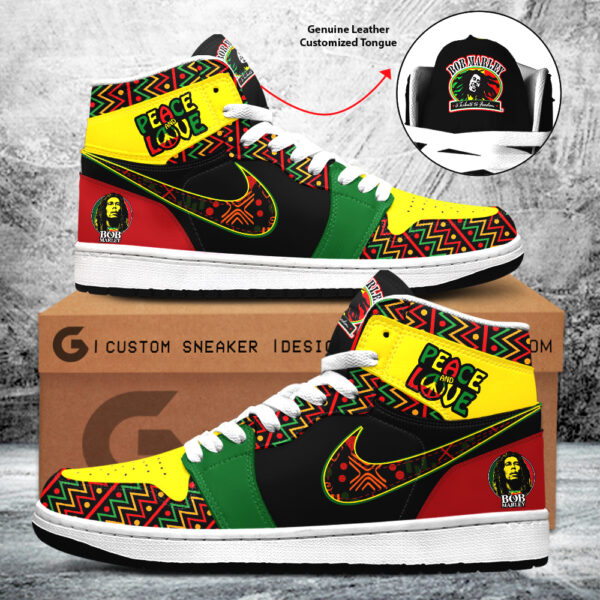 Tubopro Bob Marley AJ1 High Sneakers Shoes For Men And Women