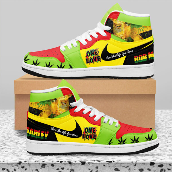 Tubopro Bob Marley AJ1 High Sneakers Shoes For Men And Women