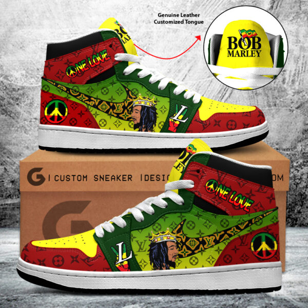Tubopro Bob Marley AJ1 High Sneakers Shoes For Men And Women