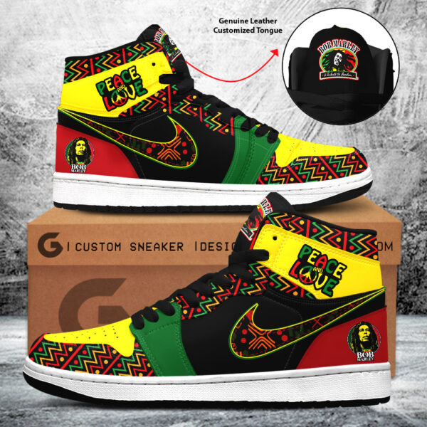 Tubopro Bob Marley AJ1 High Sneakers Shoes For Men And Women