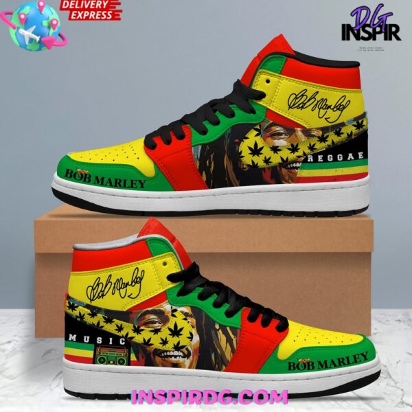 Tubopro Bob Marley AJ1 High Sneakers Shoes For Men And Women - Image 2
